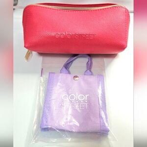 Color Street Red and Purple Cosmetic Bag Duo